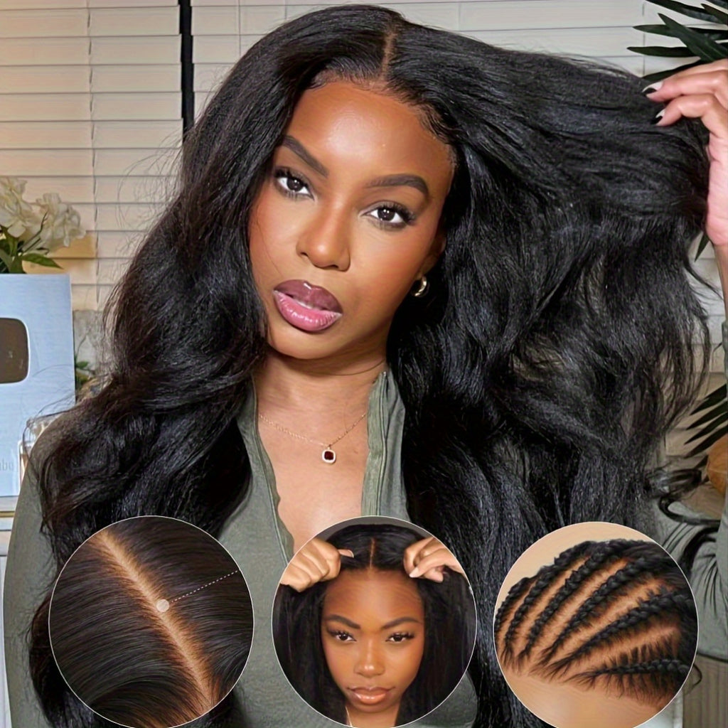 Human Hair Wig Kinky Straight 4x4 HD Lace Density for hair, skin and beauty routines - product gallery image 3