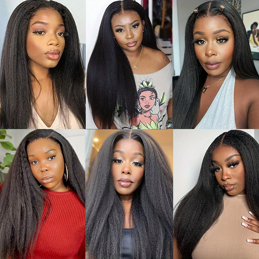 Human Hair Wig Kinky Straight 4x4 HD Lace Density for hair, skin and beauty routines - product gallery image 4