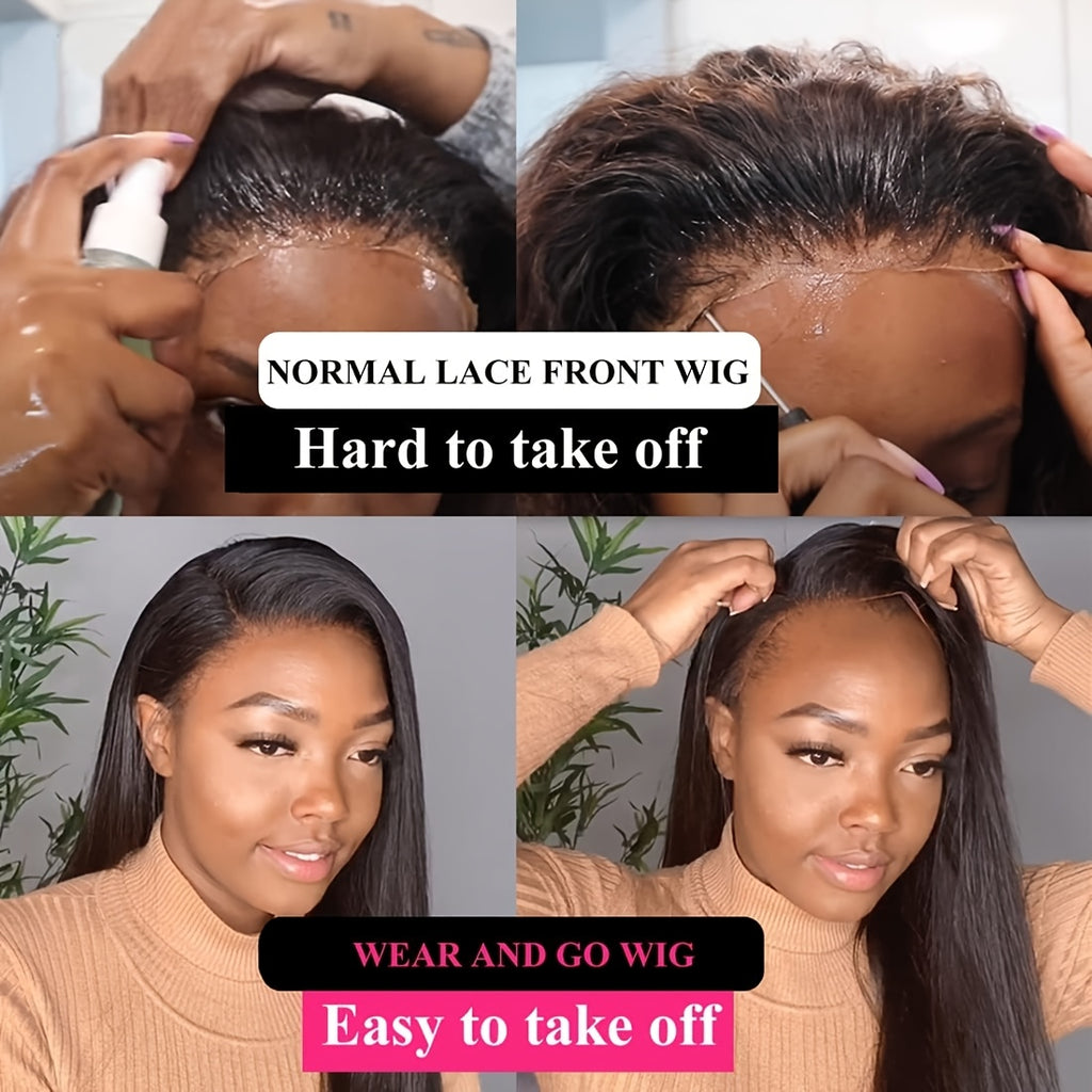 Human Hair Wig Kinky Straight 4x4 HD Lace Density for hair, skin and beauty routines - product gallery image 5