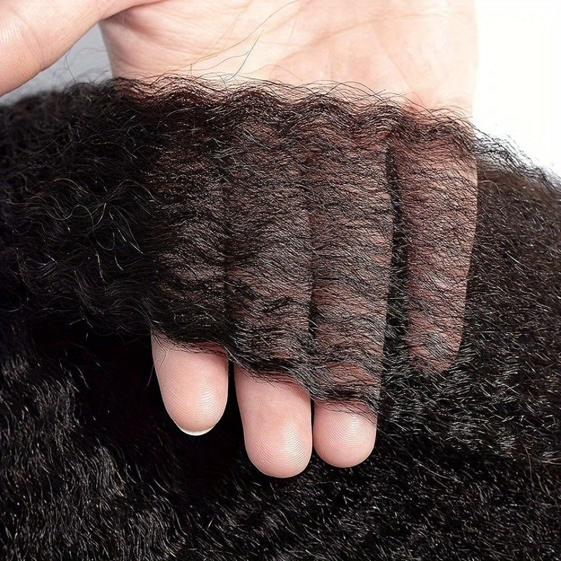 Human Hair Wig Kinky Straight 4x4 HD Lace Density for hair, skin and beauty routines - product gallery image 7