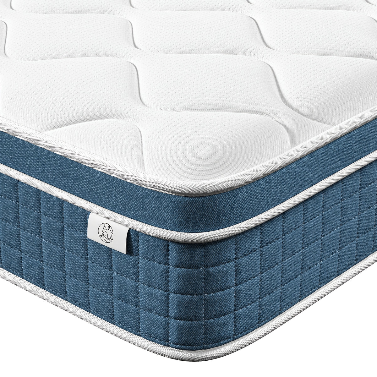 Hybrid Mattress with 25cm, Memory Foam, Pocket Spring Memory Foam Zone Support - Blue, Single (90x190x25cm) option