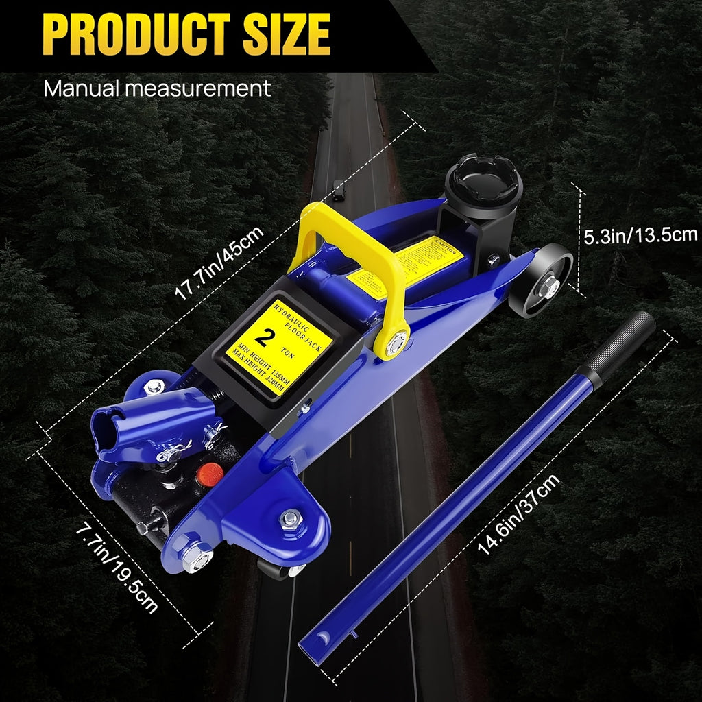 Hydraulic Floor Jack with a 2-Ton Capacity with Adjustable Height, Wheels - product gallery image 3