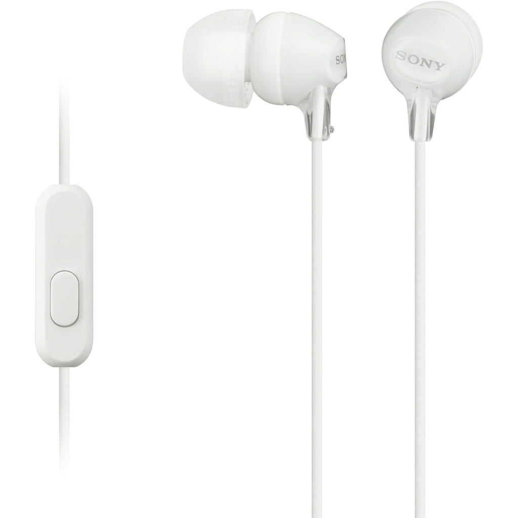 In-Ear Earphone Sony MDR-EX15AP In-Ear Earphones Mic Remote with Waterproof, Silicone - WHITE option