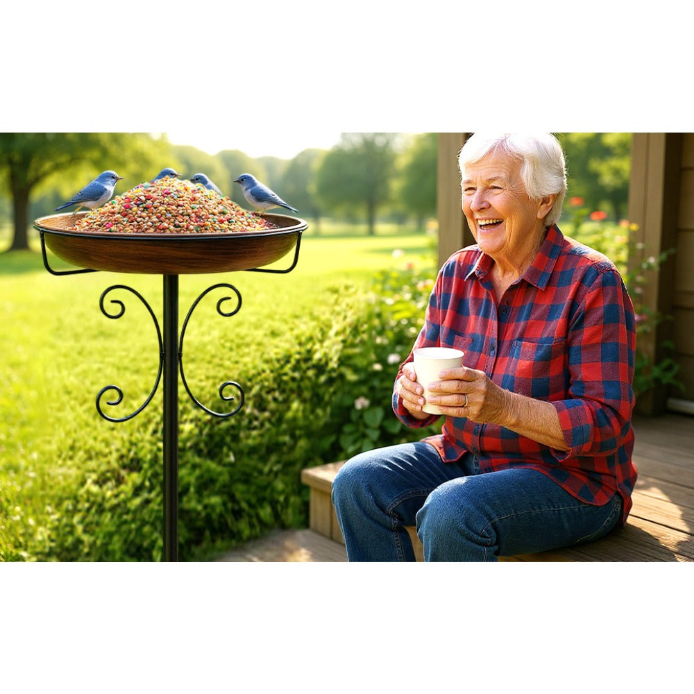 Inch Metal Bird Bath with Stand with Freestanding for gardens and patios - product gallery image 13