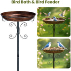 Inch Metal Bird Bath with Stand with Freestanding for gardens and patios - product gallery image 2
