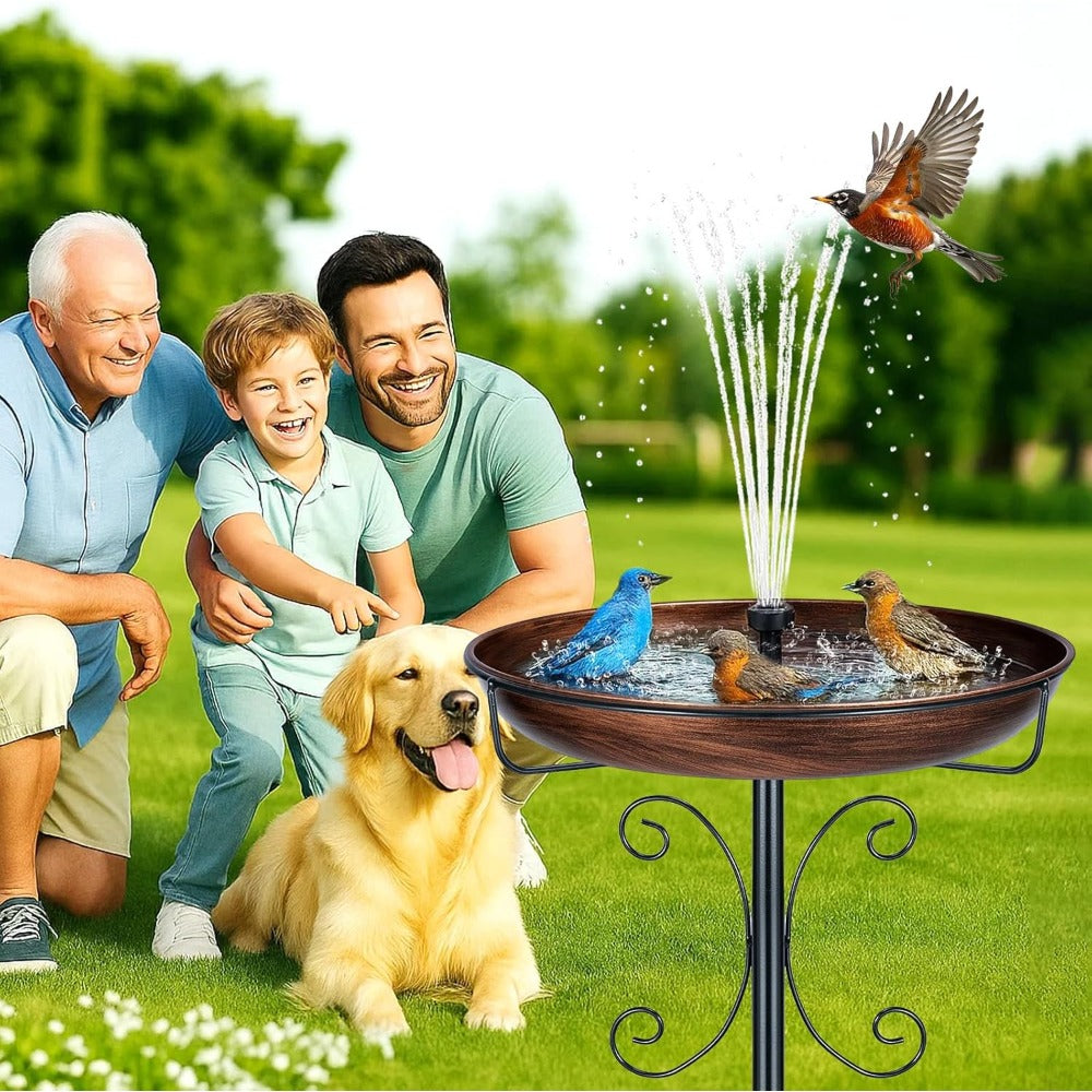 Inch Metal Bird Bath with Stand with Freestanding for gardens and patios - product gallery image 7