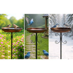 Inch Metal Bird Bath with Stand with Freestanding for gardens and patios - product gallery image 9