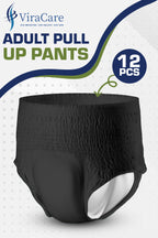 Incontinence Pant with Lockable, 12 Pack, 1 Pack of 12, Black Pull Up Pants Men Women - product gallery image 12