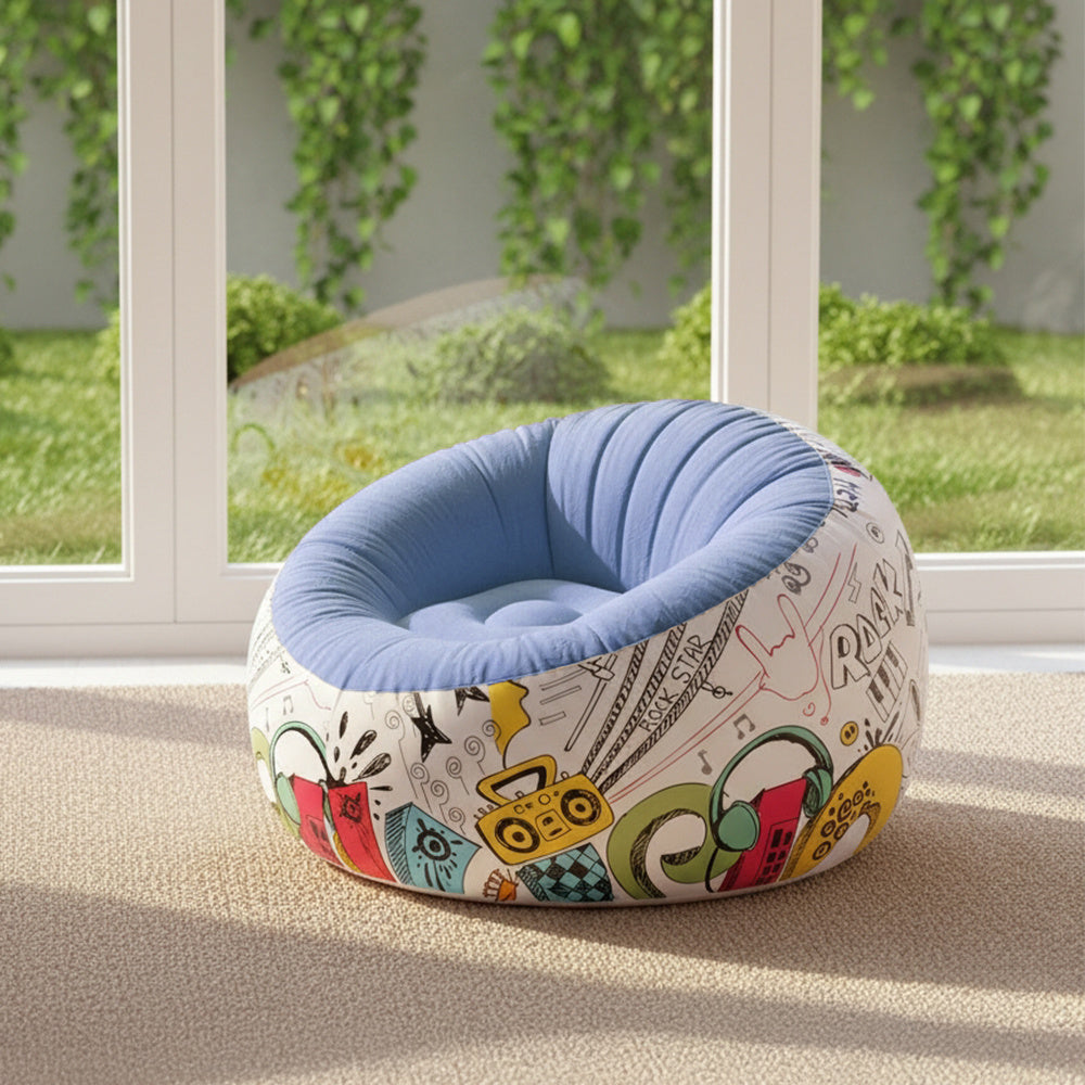 Inflatable Ball Chair with Hand Pump Six Graphic Styles - product gallery image 2