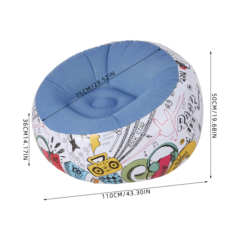 Inflatable Ball Chair with Hand Pump Six Graphic Styles - product gallery image 3