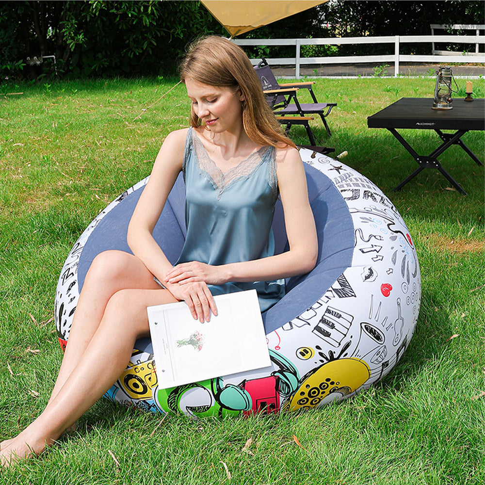 Inflatable Ball Chair with Hand Pump Six Graphic Styles
