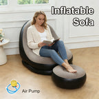 Inflatable Chair with Foldable, Velvet, Inflatable Sofa + Footrest (2 pcs set) - product gallery image 8