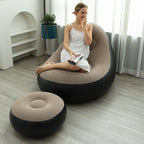 Inflatable Chair with Foldable, Velvet, Inflatable Sofa + Footrest (2 pcs set) - product gallery image 9