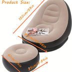 Inflatable Chair with Leisure, Lounge Footstool Adults 59-Inch Flocked - product gallery image 3