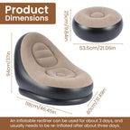 Inflatable Chair with Recliner Footstool Inch Portable Lounger - product gallery image 12