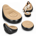 Inflatable Chair with Recliner Footstool Inch Portable Lounger - product gallery image 14