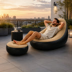 Inflatable Chair with Recliner Footstool Inch Portable Lounger - product gallery image 15