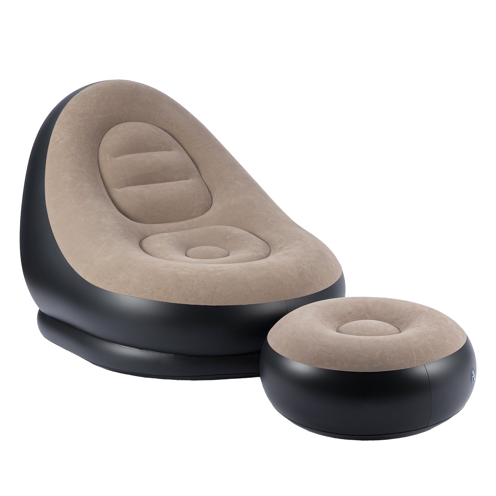 Inflatable Chair with Recliner Footstool Inch Portable Lounger - product gallery image 5