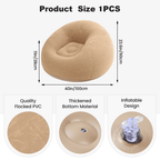 Inflatable Furniture with Foldable, 1pcs, Air Sofa Chair Plush Flocked PVC - product gallery image 5