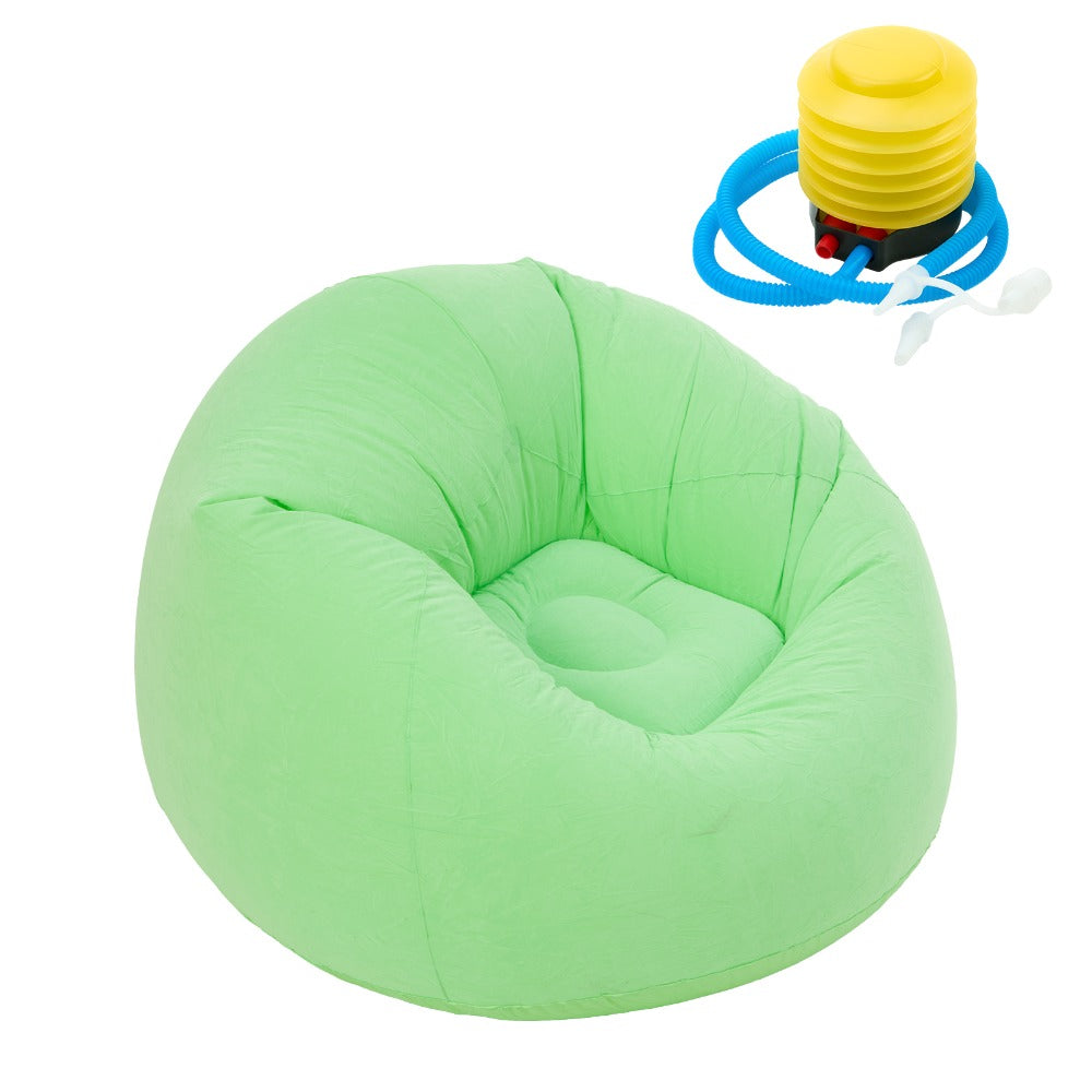 Inflatable Furniture with Foldable, 1pcs, Air Sofa Chair Plush Flocked PVC - Green, 1pcs option