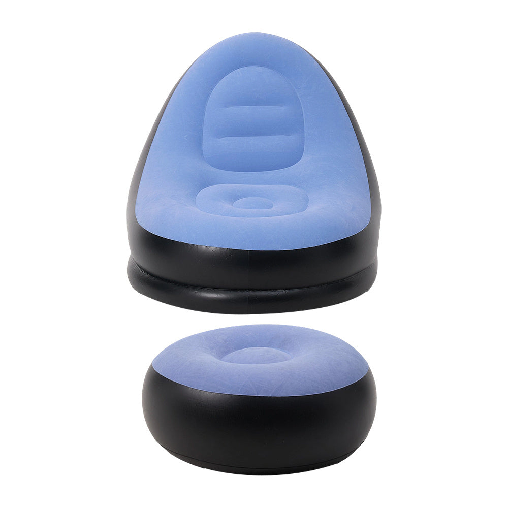 Inflatable Lounger Set with Sofa Footstool PVC Air Foot Pump - product gallery image 10