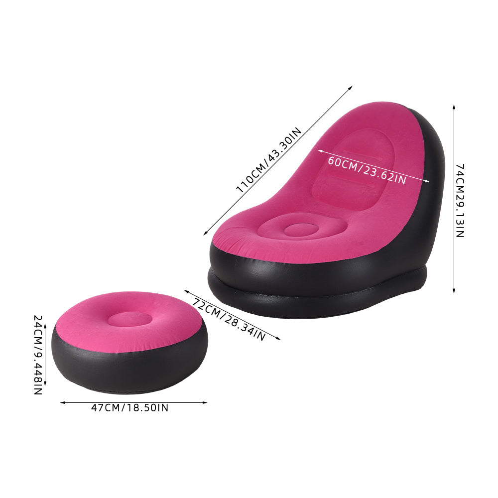 Inflatable Lounger Set with Sofa Footstool PVC Air Foot Pump - product gallery image 12