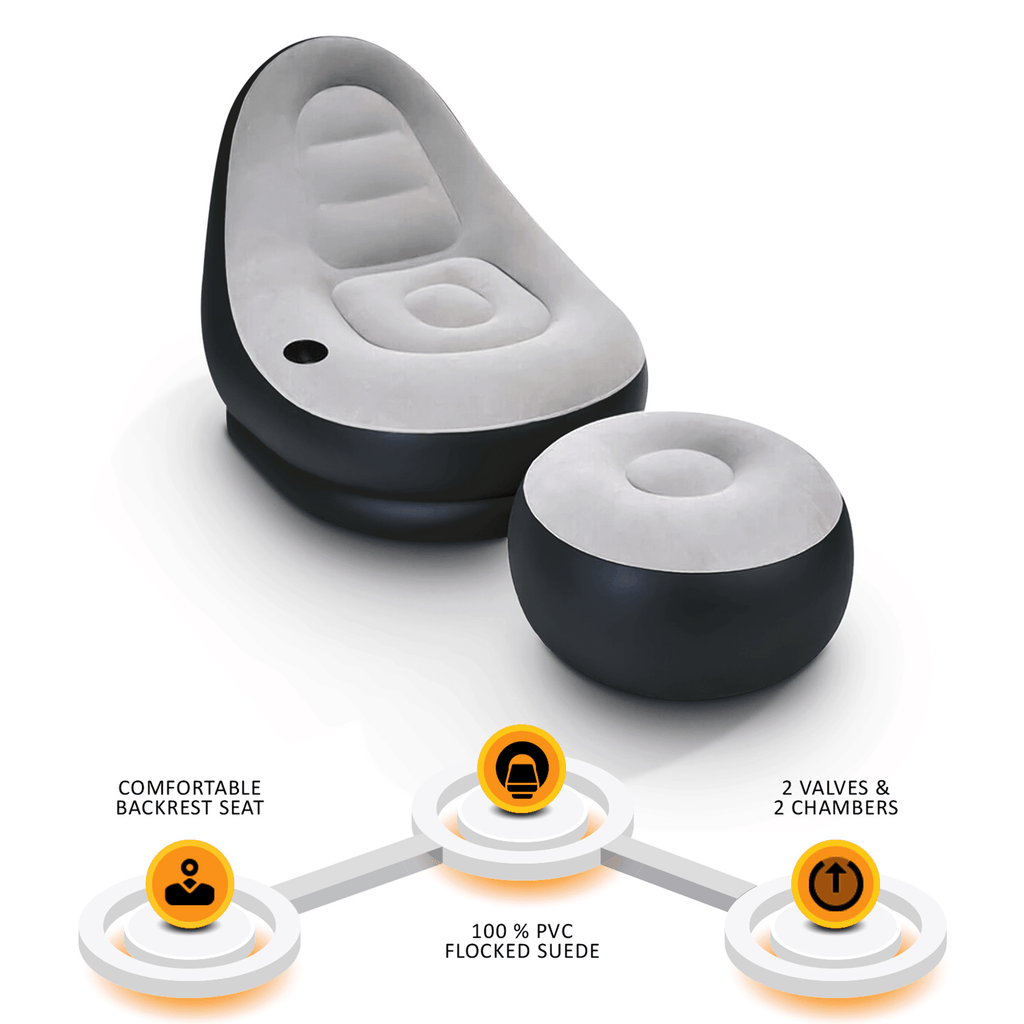 Inflatable Lounger with Waterproof, Plastic, Deluxe Lounger - product gallery image 2