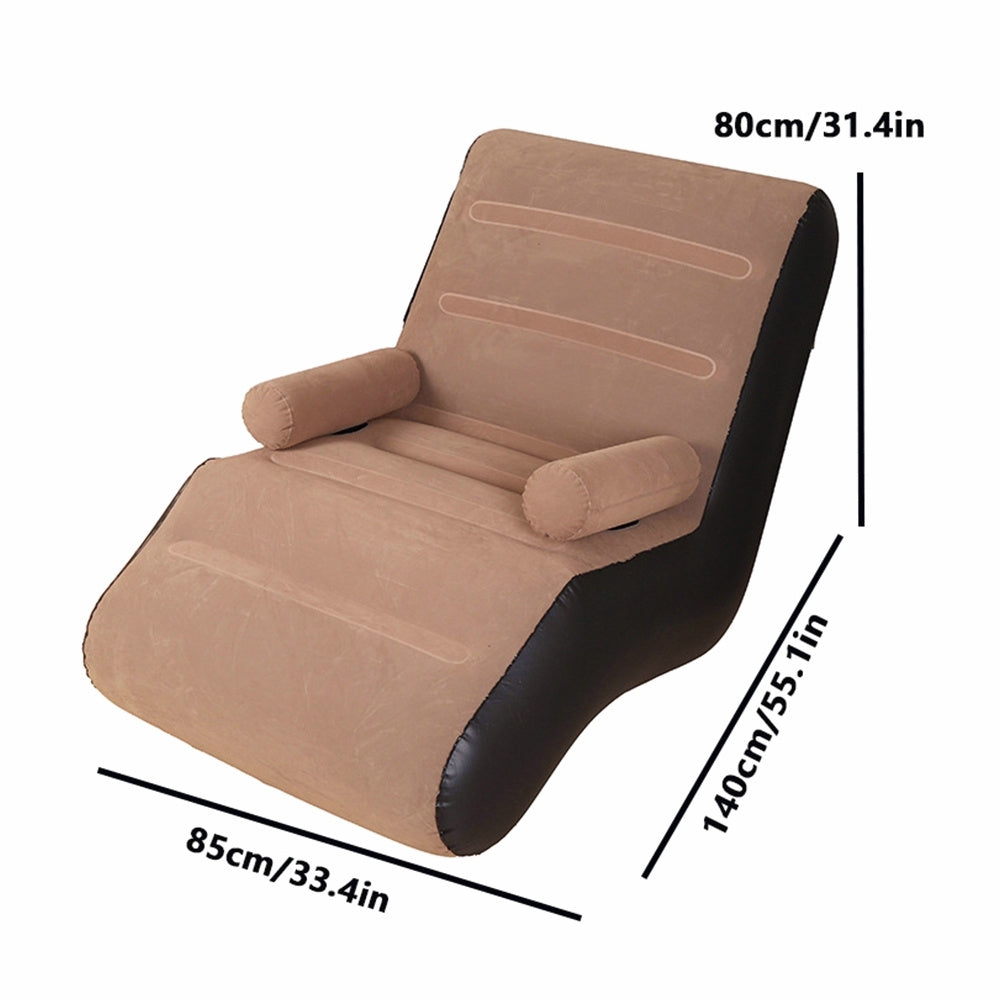 Inflatable Sofa with Foldable, Lazy Armrests S-Shaped Ergonomic Air Couch - product gallery image 10