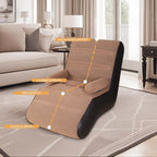 Inflatable Sofa with Foldable, Lazy Armrests S-Shaped Ergonomic Air Couch - product gallery image 3