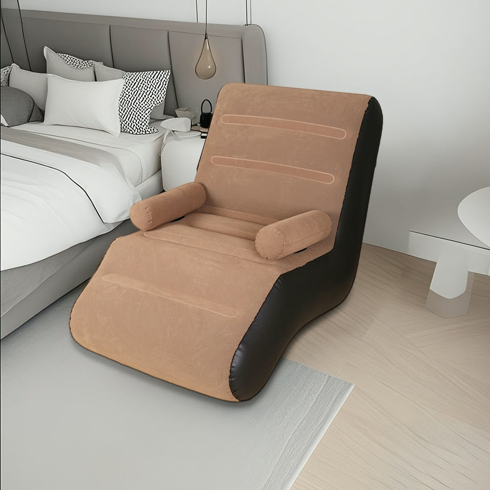Inflatable Sofa with Foldable, Lazy Armrests S-Shaped Ergonomic Air Couch - product gallery image 7