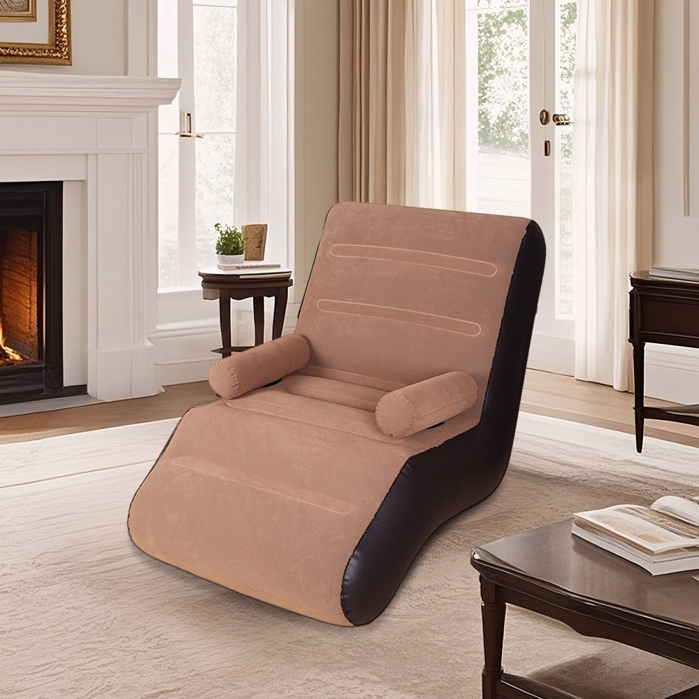 Inflatable Sofa with Foldable, Lazy Armrests S-Shaped Ergonomic Air Couch - product gallery image 8