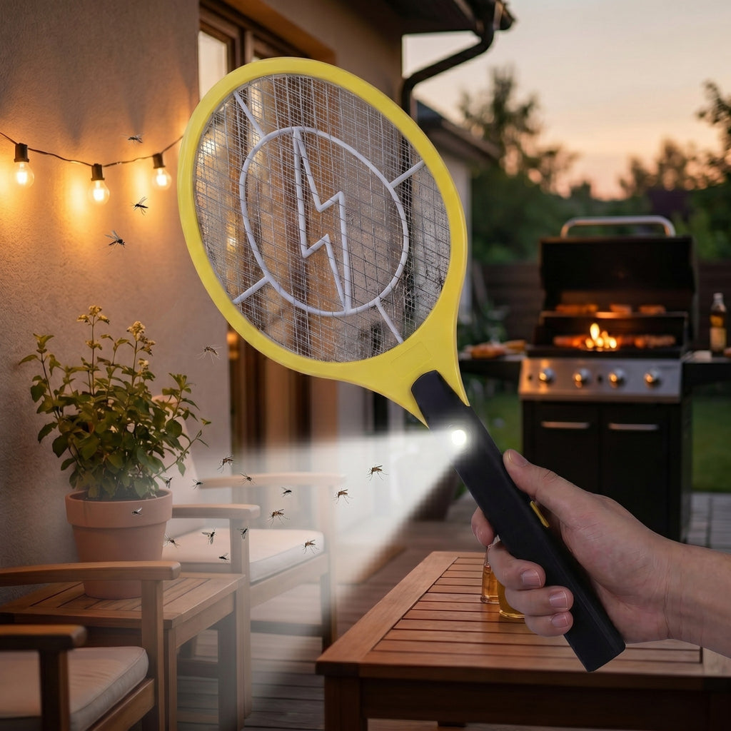 Insect Killers & Zapper with Rechargeable, Electric Fly Swatter Bug Racket Rechargeable