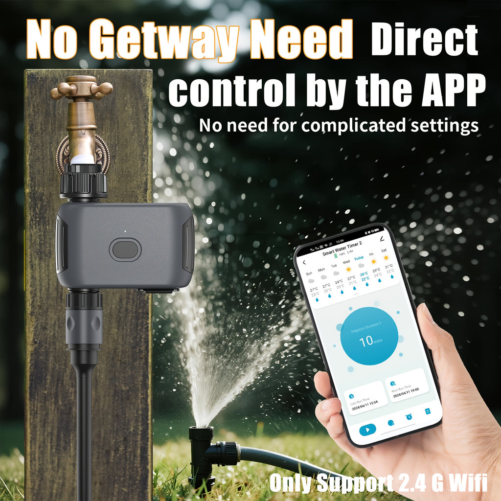 INSOMA Smart Wifi Watering Timer APP Control, Rain Delay, IP55, Sprinkler with Plastic - Plastic Inlet & Outlet option