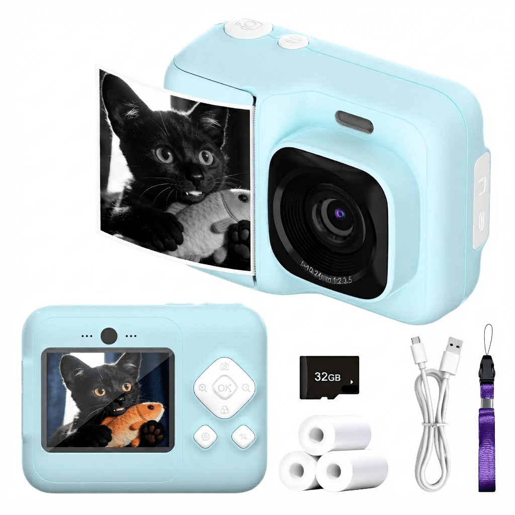 Instant Photo Printer Mini Portable HD Wireless Pocket Smartphone - Blue option