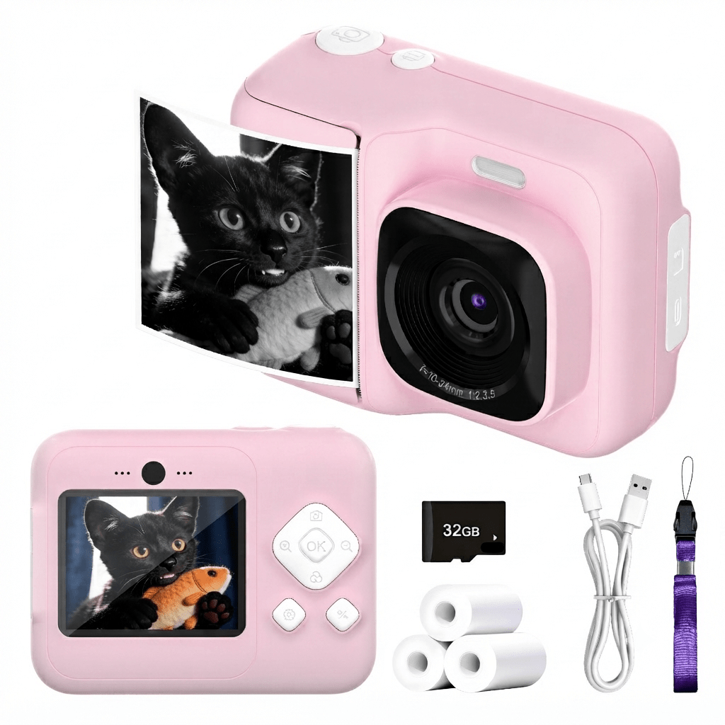 Instant Photo Printer Mini Portable HD Wireless Pocket Smartphone - Pink option