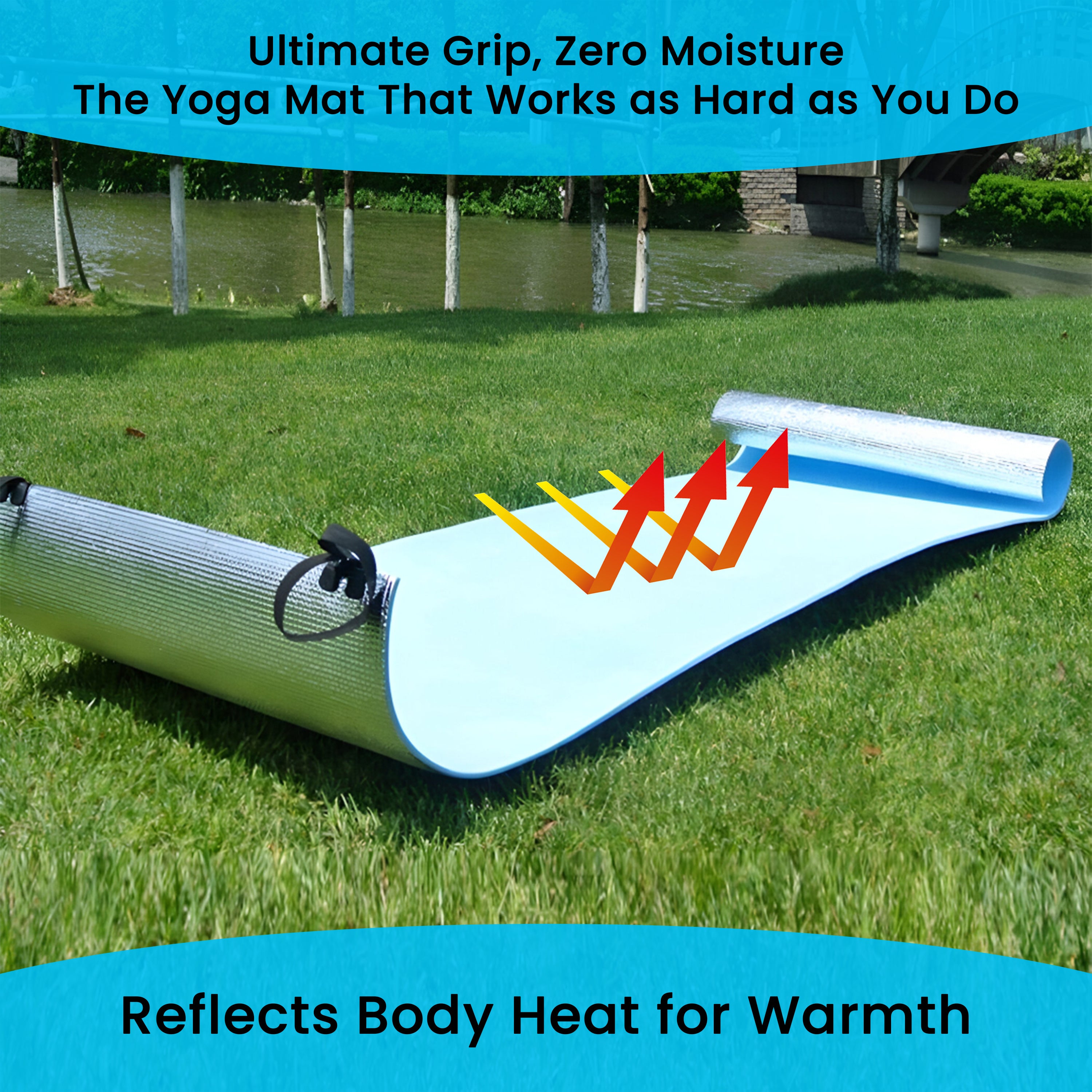 Insulated Camping Mat with 50cm, 7mm, Roll-Up Travel Camping Yoga Mat - product gallery image 10