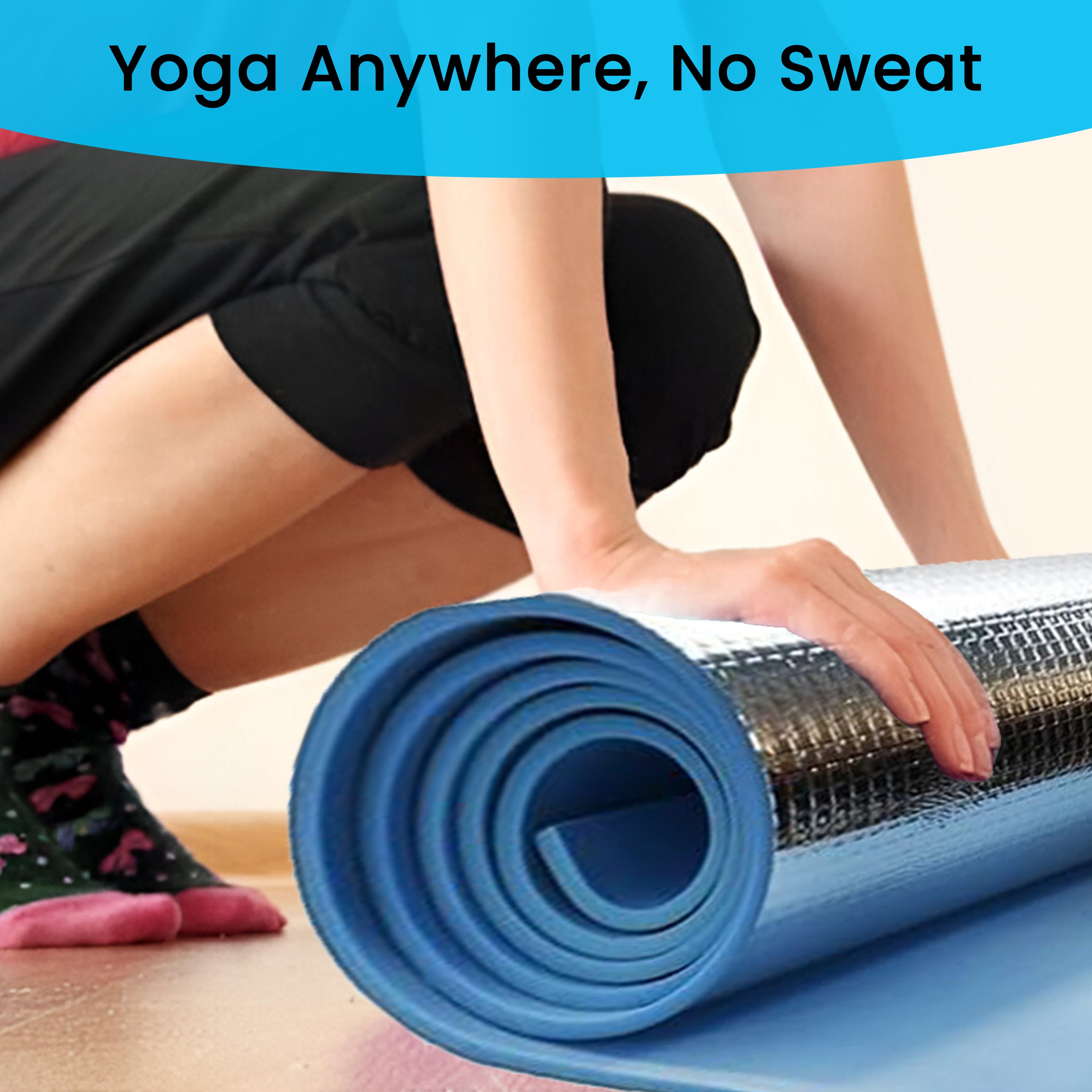 Insulated Camping Mat with 50cm, 7mm, Roll-Up Travel Camping Yoga Mat - product gallery image 2