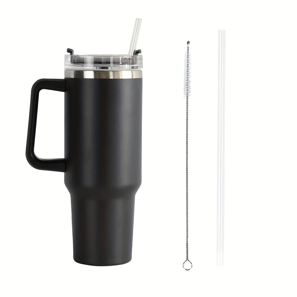 Insulated Tumbler with Dishwasher-Safe, 40oz, Stainless Steel - Black option