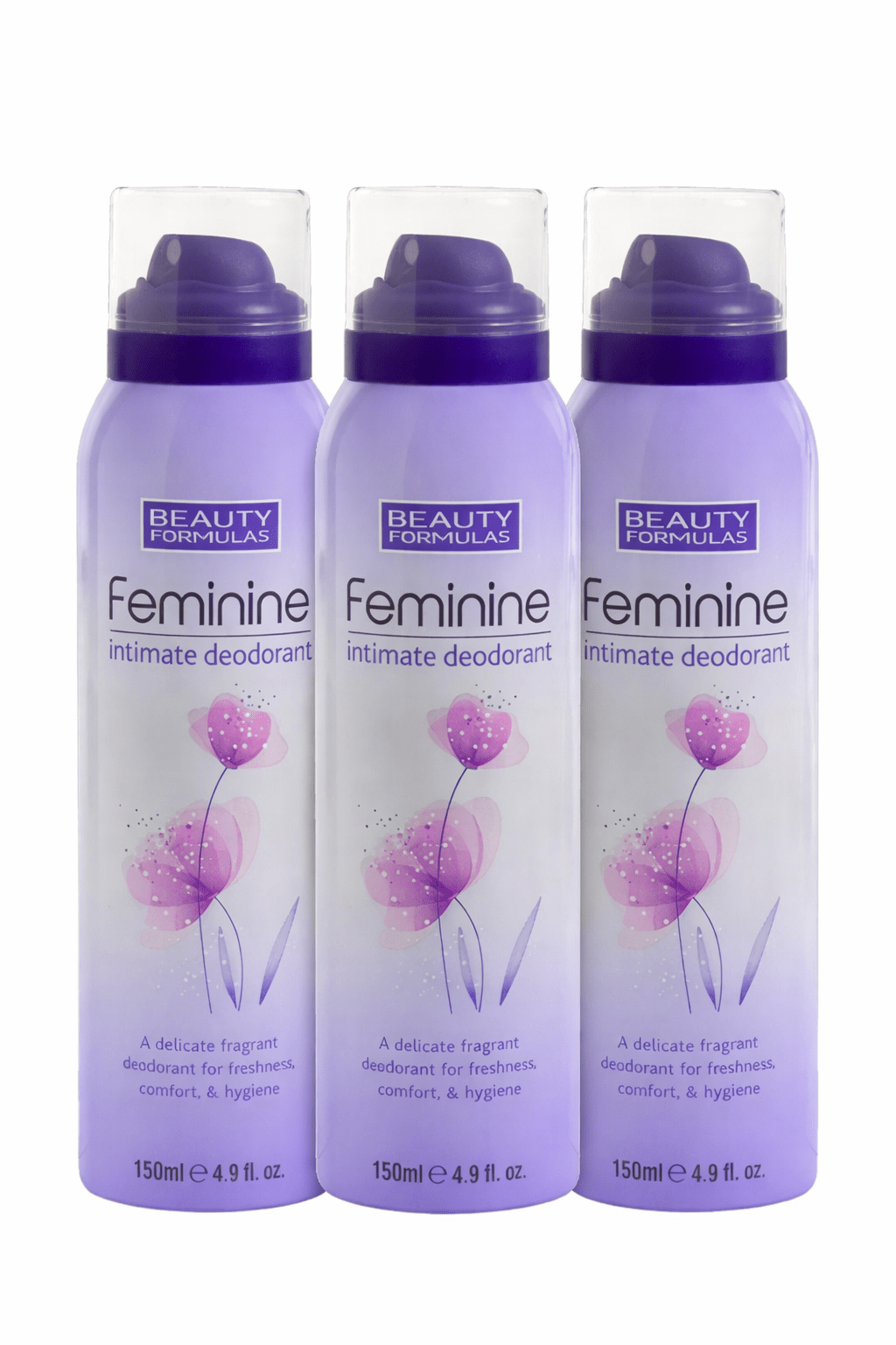 Intimate Deodorant Beauty Formulas Feminine 3-Pack Gentle with 150ml - product gallery image 2