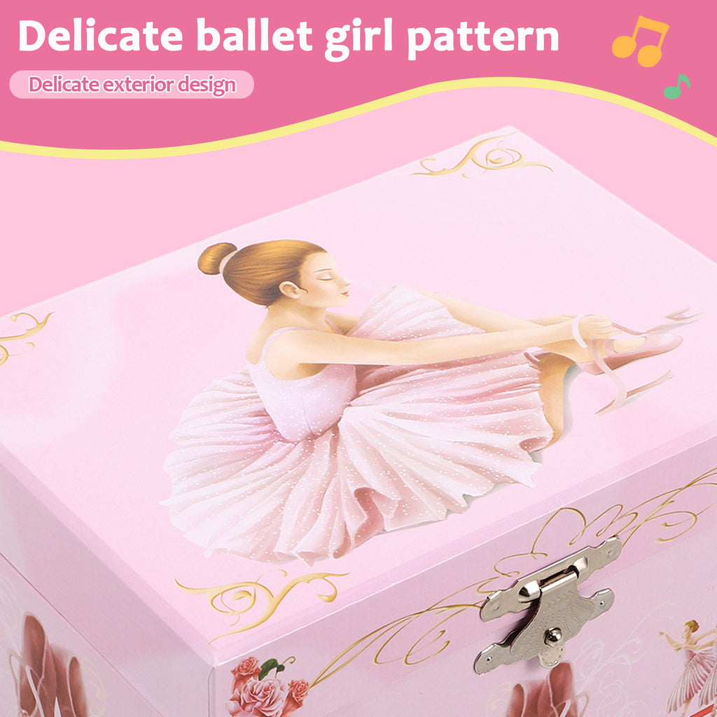 Jewellery Boxe Ballet Box Music Pink Dancing Ballerina with 15*10.5*8.5cm/5.9*4.13*3.4in - product gallery image 3