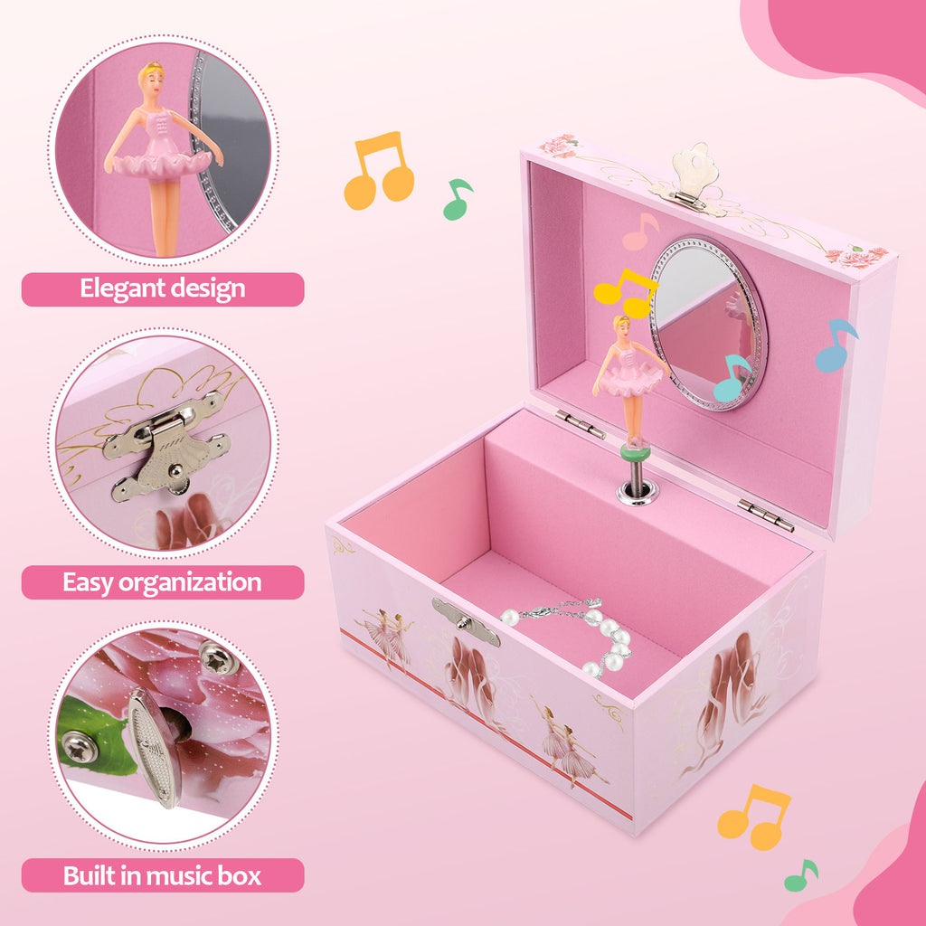 Jewellery Boxe Ballet Box Music Pink Dancing Ballerina with 15*10.5*8.5cm/5.9*4.13*3.4in - product gallery image 8