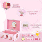 Jewellery Boxe Ballet Box Music Pink Dancing Ballerina with 15*10.5*8.5cm/5.9*4.13*3.4in