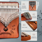 Key Thumb Piano Kalimba, Wooden Thumb with 21-Key Tuning Hammer Accessories, Portable - product gallery image 8