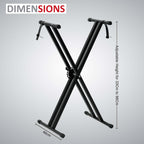 Keyboard Stand with X-Frame Adjustable Single or Double Braced - product gallery image 13