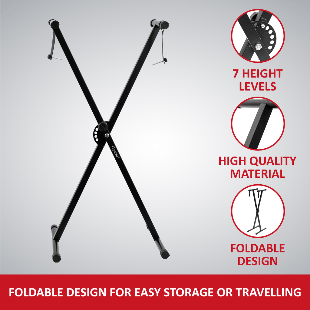 Keyboard Stand with X-Frame Adjustable Single or Double Braced - product gallery image 2