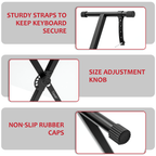 Keyboard Stand with X-Frame Adjustable Single or Double Braced - product gallery image 5