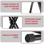Keyboard Stand with X-Frame Adjustable Single or Double Braced - product gallery image 7