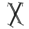 Keyboard Stand with X-Frame Adjustable Single or Double Braced - Double Braced Stand option
