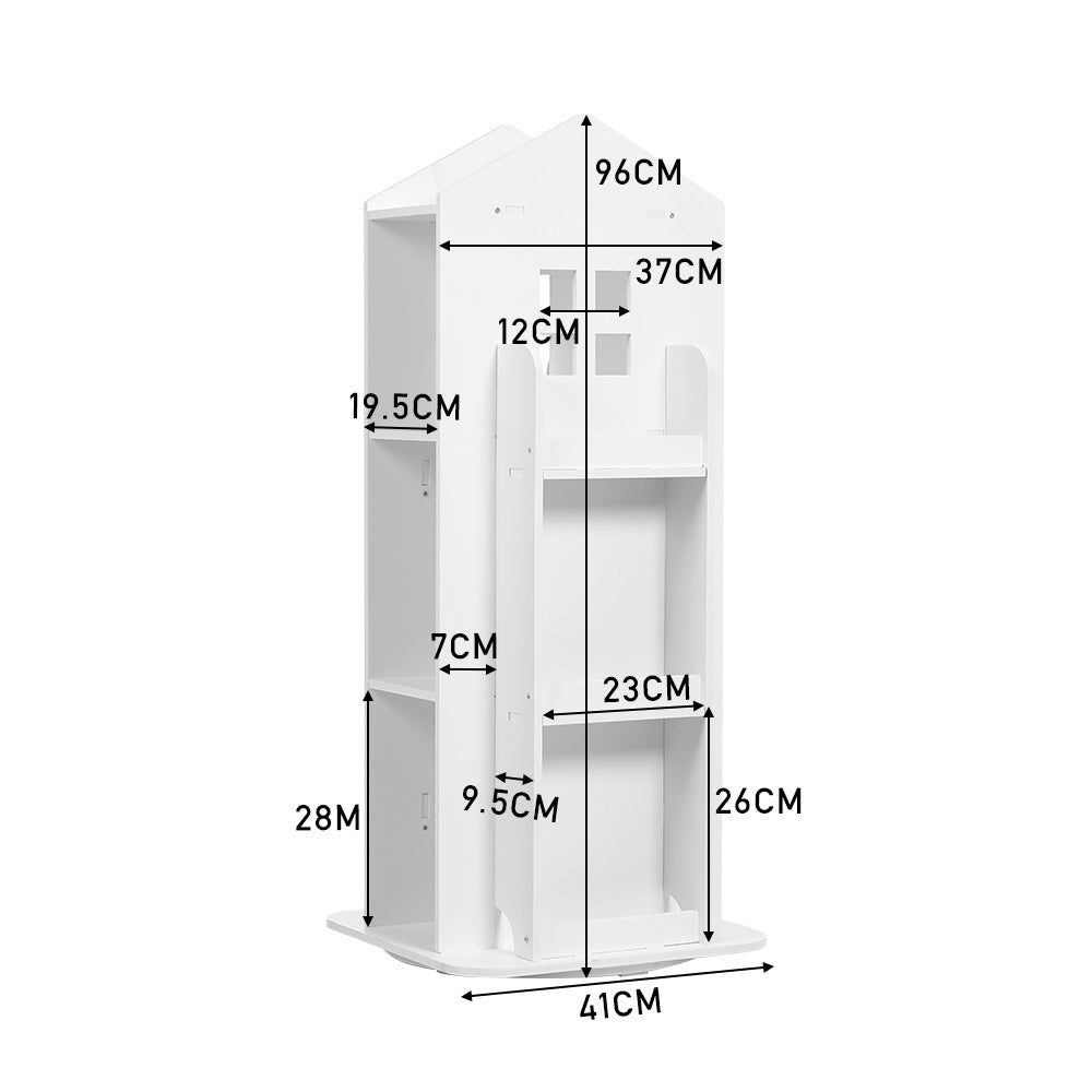 Kids Bookcase House Shaped Rotating Freestanding Children's - product gallery image 6