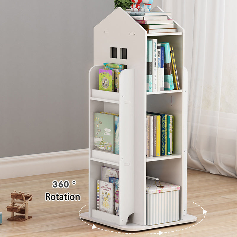 Kids Bookcase House Shaped Rotating Freestanding Children's - White option